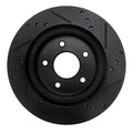 R1 17-25 Nissan X-Trail (Mexico) Rear Left Drilled & Slotted Black Brake Rotor