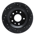 R1 13-25 Mazda CX-30 Rear Right Drilled & Slotted Black Brake Rotor