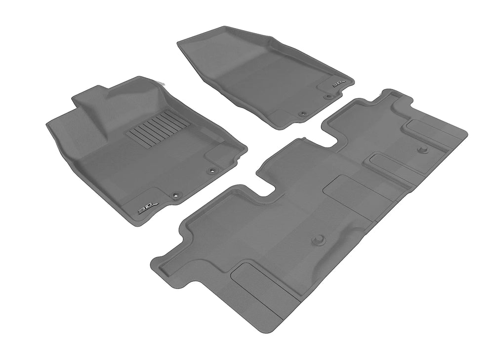 3D MAXpider 2013-2020 Infiniti QX60/JX Kagu 1st & 2nd Row Floormats - Gray