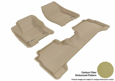 3D MAXpider 2013-2018 Ford C-Max/Escape Kagu 1st & 2nd Row Floormats - Tan