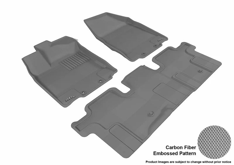3D MAXpider 2013-2019 Nissan Pathfinder Kagu 1st & 2nd Row Floormats - Gray