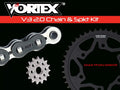Vortex Racing V3 2.0 Chain and Sprocket Kit 2910-15,454S-41,525SX3-112- Black