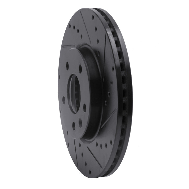 R1 2011-2025 Buick LaCrosse Front Right Drilled & Slotted Black Brake Rotor