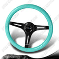 NRG Classic Wood Grain Steering Wheel (350mm) Minty Fresh Color Grip w/Black 3-Spoke Center