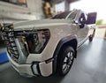 Rally Armor 20-26 GMC Sierra 2500/3500 HD Denali Black Mud Flap w/White Logo