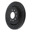 R1 08-11 Saab 9-3 Rear Right Drilled & Slotted Black Brake Rotor