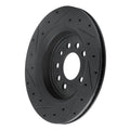R1 08-11 Saab 9-3 Rear Right Drilled & Slotted Black Brake Rotor
