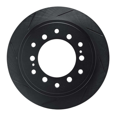 R1 10-22 Toyota 4Runner Rear Left Slotted Black Brake Rotor