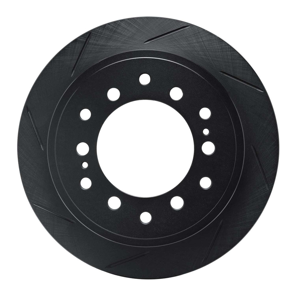 R1 10-22 Toyota 4Runner Rear Left Slotted Black Brake Rotor