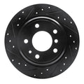 R1 89-95 BMW 530I Rear Left Drilled & Slotted Black Brake Rotor