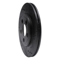 R1 00-06 Ford Thunderbird Rear Right Drilled & Slotted Black Brake Rotor
