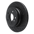 R1 08-13 BMW 135IS Rear Right Drilled & Slotted Black Brake Rotor