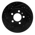 R1 03-18 Volkswagen VENTO (Mexico) Front Left Drilled & Slotted Black Brake Rotor