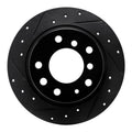 R1 69-81 BMW 2500 Rear Left Drilled & Slotted Black Brake Rotor