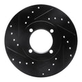 R1 74-79 Lotus Eclat Front Left Drilled & Slotted Black Brake Rotor