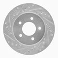 R1 Concepts Brake Rotor Drilled and Slotted Silver Fits Chrysler Grand