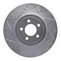 R1 Concepts Brake Rotor Drilled and Slotted Silver Fits Chrysler 300