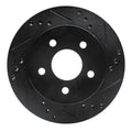 R1 90-92 Ford Taurus SHO Rear Right Drilled & Slotted Black Brake Rotor
