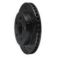 R1 90-92 Ford Taurus SHO Rear Right Drilled & Slotted Black Brake Rotor