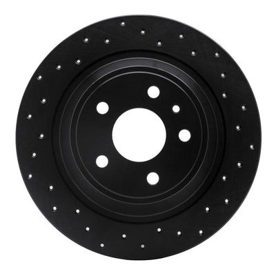 R1 13-20 Ford Fusion Rear Right Drilled Black Brake Rotor