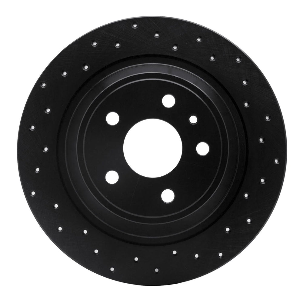 R1 13-20 Ford Fusion Rear Right Drilled Black Brake Rotor
