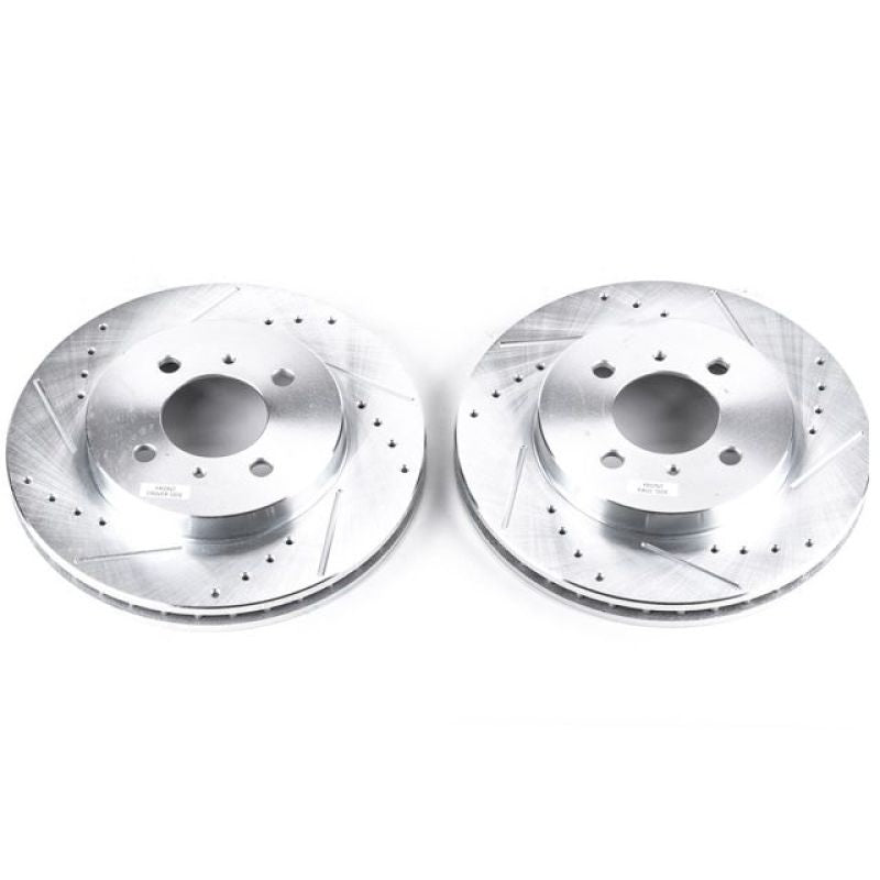 R1 92-96 Honda Prelude Front Right Drilled & Slotted Black Brake Rotor