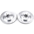 R1 92-96 Honda Prelude Front Right Drilled & Slotted Black Brake Rotor