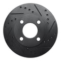R1 78-92 Audi 80 Front Right Drilled & Slotted Black Brake Rotor