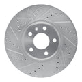 R1 Concepts Brake Rotor Drilled and Slotted Silver Fits Audi A4