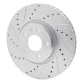 R1 Concepts Brake Rotor Drilled and Slotted Silver Fits Audi A4