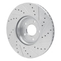R1 Concepts Brake Rotor Drilled and Slotted Silver Fits Audi A4