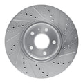R1 Concepts Brake Rotor Drilled and Slotted Silver Fits Audi A4