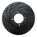 R1 86-89 Toyota Van Front Left Drilled & Slotted Black Brake Rotor