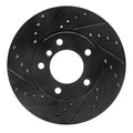 R1 06-13 BMW 125i (Mexico) Front Left Drilled & Slotted Black Brake Rotor