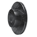 R1 06-13 BMW 125i (Mexico) Front Left Drilled & Slotted Black Brake Rotor