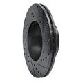 R1 06-13 BMW 125i (Mexico) Front Left Drilled & Slotted Black Brake Rotor