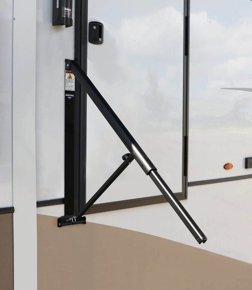 SAFETRAIL TELESCOPING TOWABLE RV ENTRY DOOR RAIL MAGNETIC LOCK 34IN EXTENSION