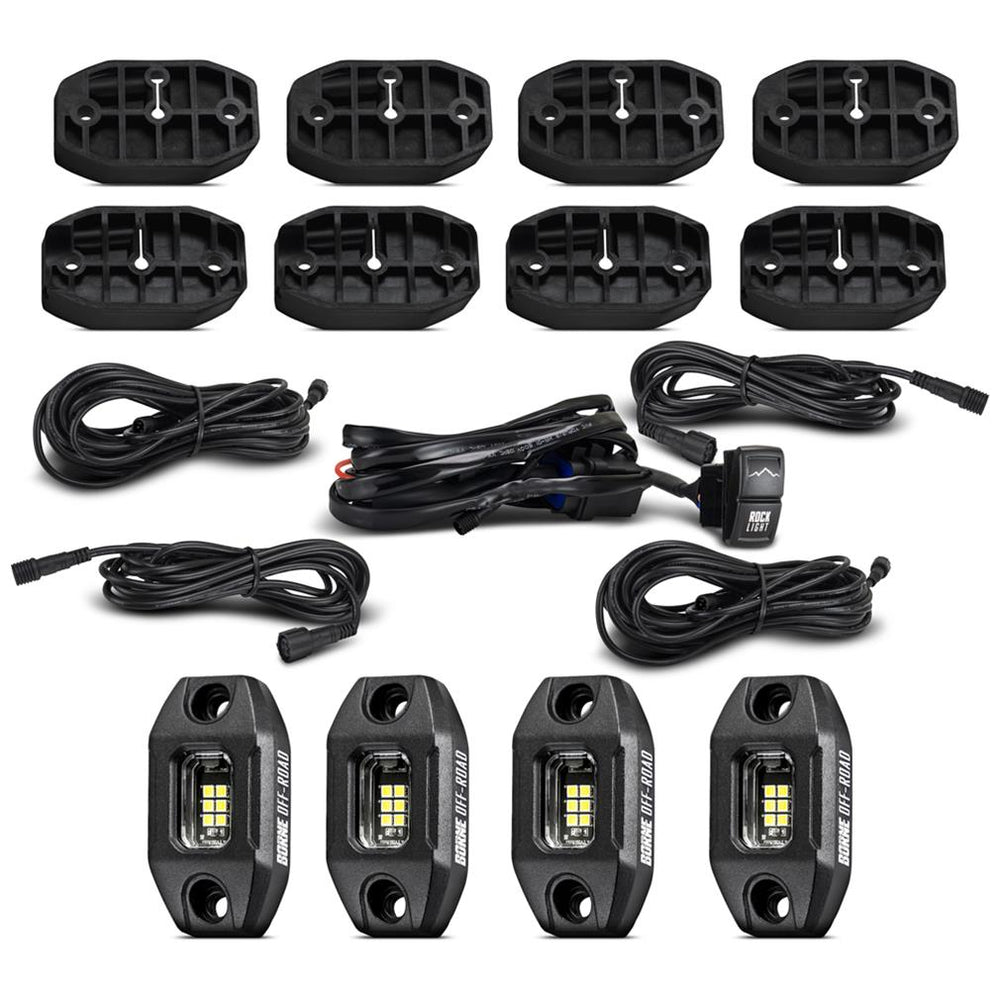 Borne Off-Road Rock Light (Kit of 4) Short Harness