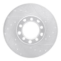 R1 68-76 Mercedes-Benz 220 Front Right Drilled & Slotted Silver Brake Rotor