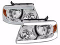HEADLIGHTS WITH LED BAR CLEAR LENS CHROME HOUSING AND AMBER REFLECTOR