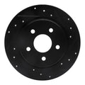 R1 06-12 Mercedes-Benz R320 Rear Right Drilled & Slotted Black Brake Rotor