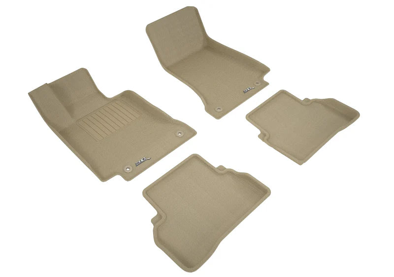 3D MAXpider 2015-2020 Mercedes Benz C-Class W205 Sedan Kagu 1st & 2nd Row Floormats - Tan
