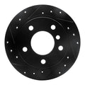 R1 95-99 BMW 318TI Rear Left Drilled & Slotted Black Brake Rotor