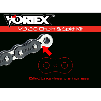 Vortex Racing V3 2.0 Chain 520RX3-104- Black