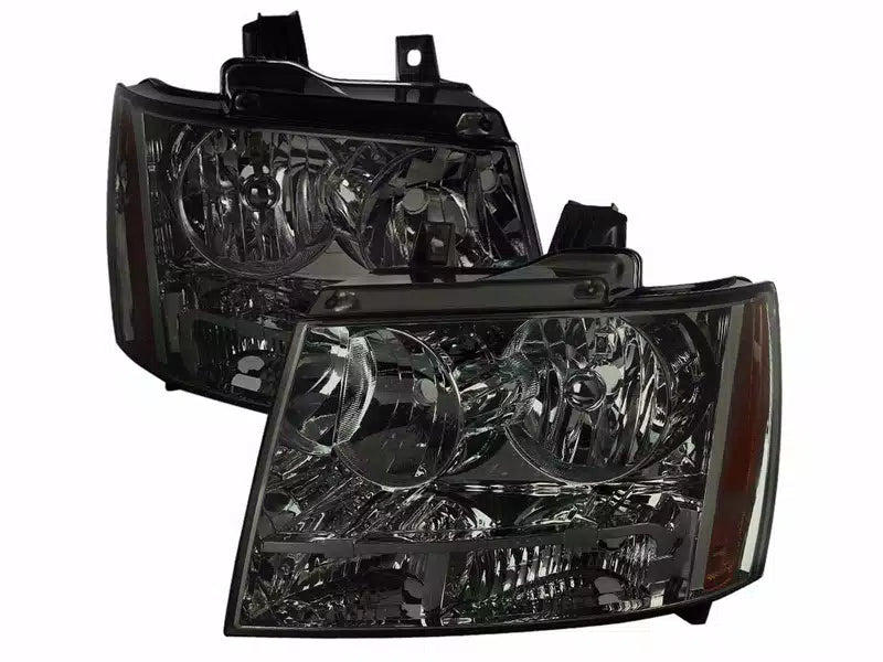 CRYSTAL HOUSING HEADLIGHTS CHROME SMOKE LENS