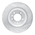 R1 20-25 Land Rover Defender 90 Rear Left Drilled & Slotted Silver Brake Rotor