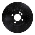 R1 07-15 Mini Cooper Clubman Front Drilled & Slotted Black Brake Rotor