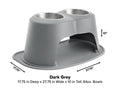 WeatherTech Pet Feeding System Double High 64oz 10in. Stainless Bowl - Dark Grey