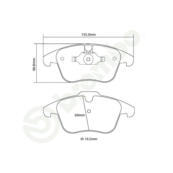 Brembo 06-15 Ford Galaxy 1.6 Ecoboost HP2 Pads - Front