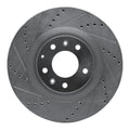 R1 07-15 Mazda CX-9 Front Left Drilled & Slotted Silver Brake Rotor